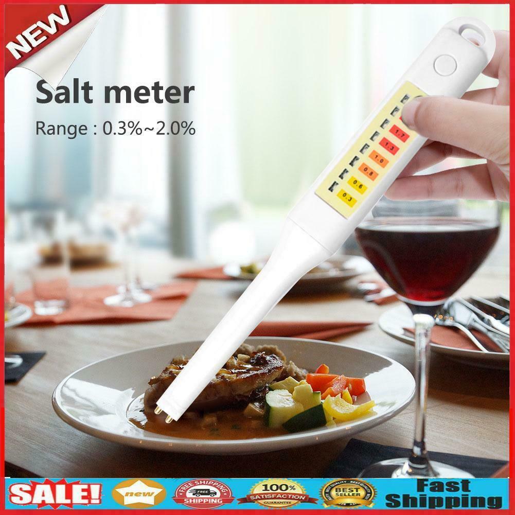 Electronic Food Salinity Tester Pen LED Indicator Salt Concentration Meter @