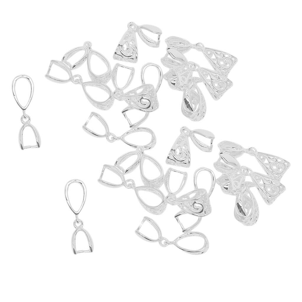 20x Hollow Pendant Charms Bails Pinch Clip Clasp DIY Jewelry Craft Findings