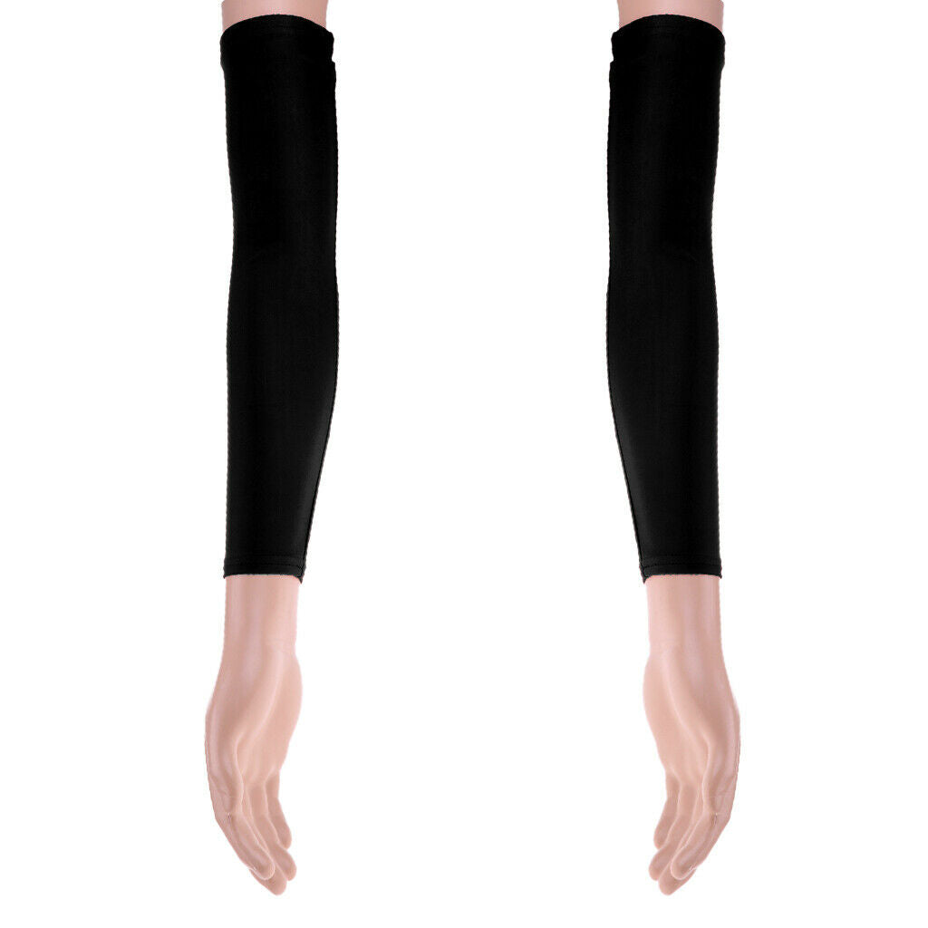 1 Pair Stretch Football UV Sun Protection Arm Sleeves Cover  S Black