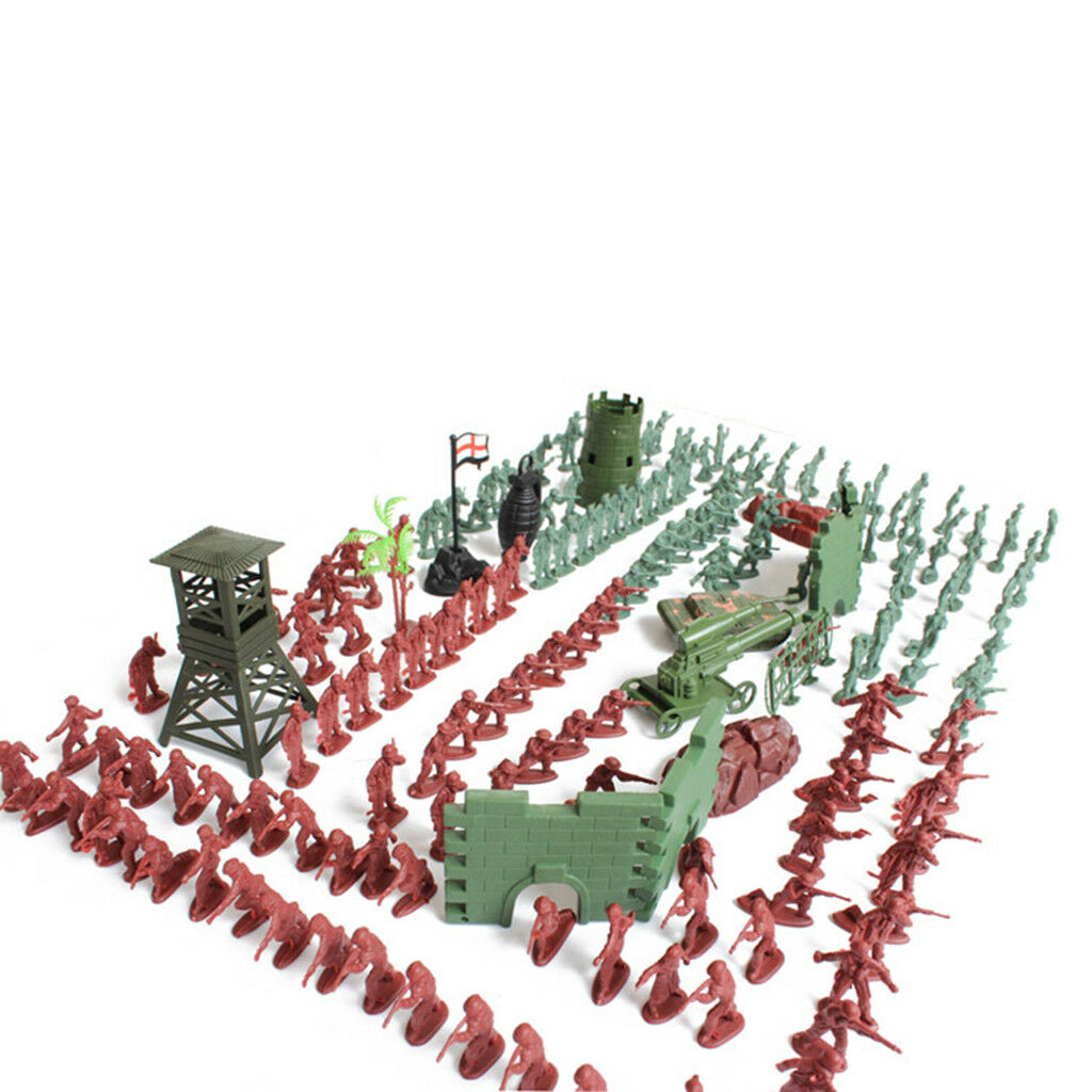 Plastic   Playset, 238pcs 4cm Soldier Army Men Figures in Storage Bag