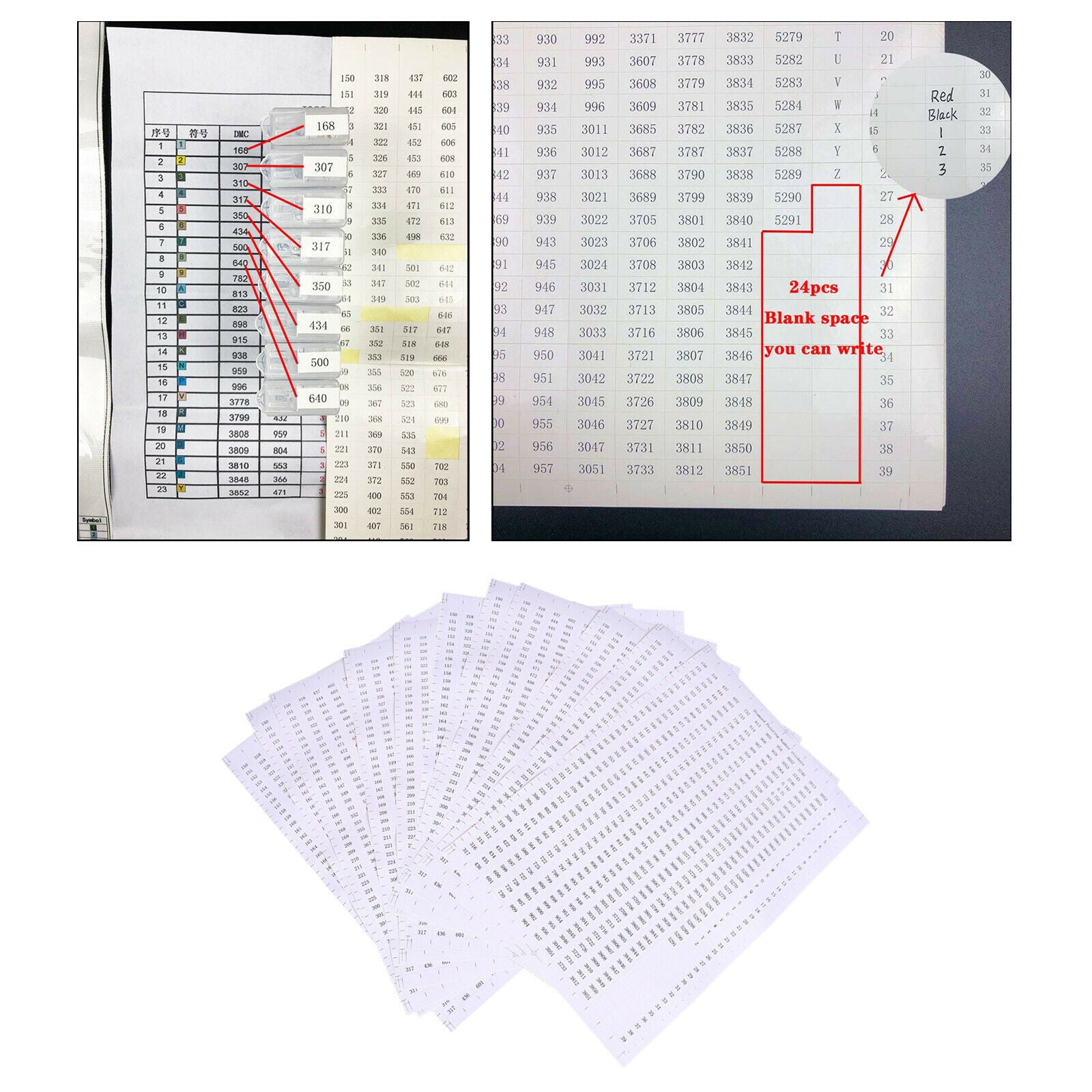 Color Classification Number Stickers, Self-Adhesive Particular Design for