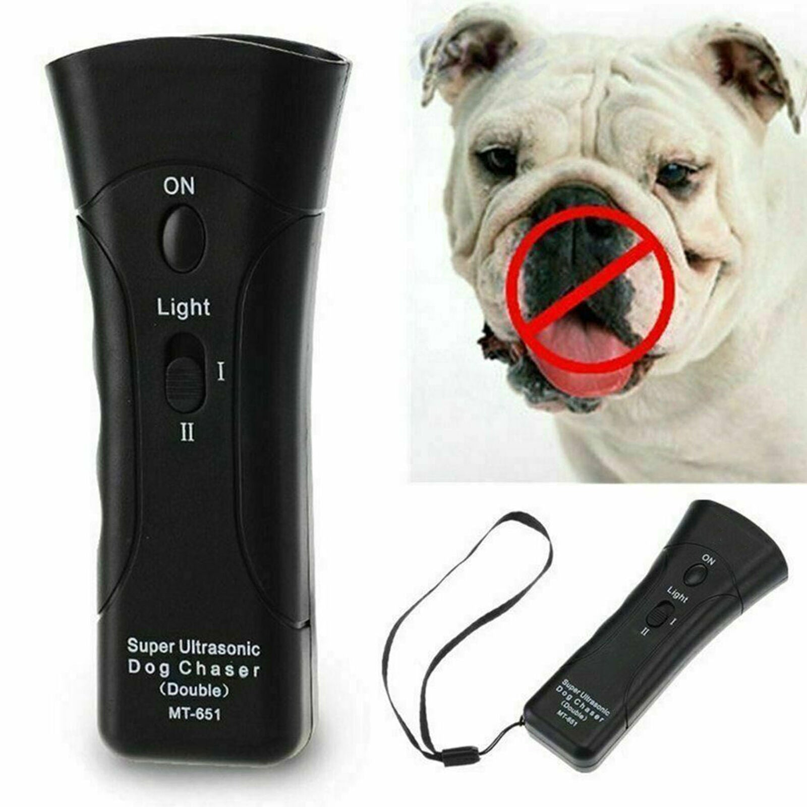 Ultrasonic Anti Dog Barking Pet Trainer LED Light Gentle Chaser Petgentle Device
