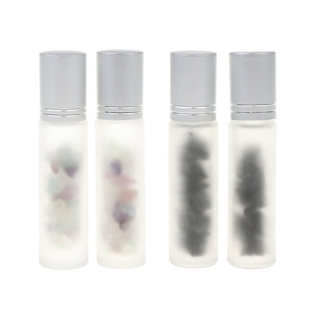 4X 10ml Portable Empty Frosted Glass Perfume Roller Ball Bottle Home Travel