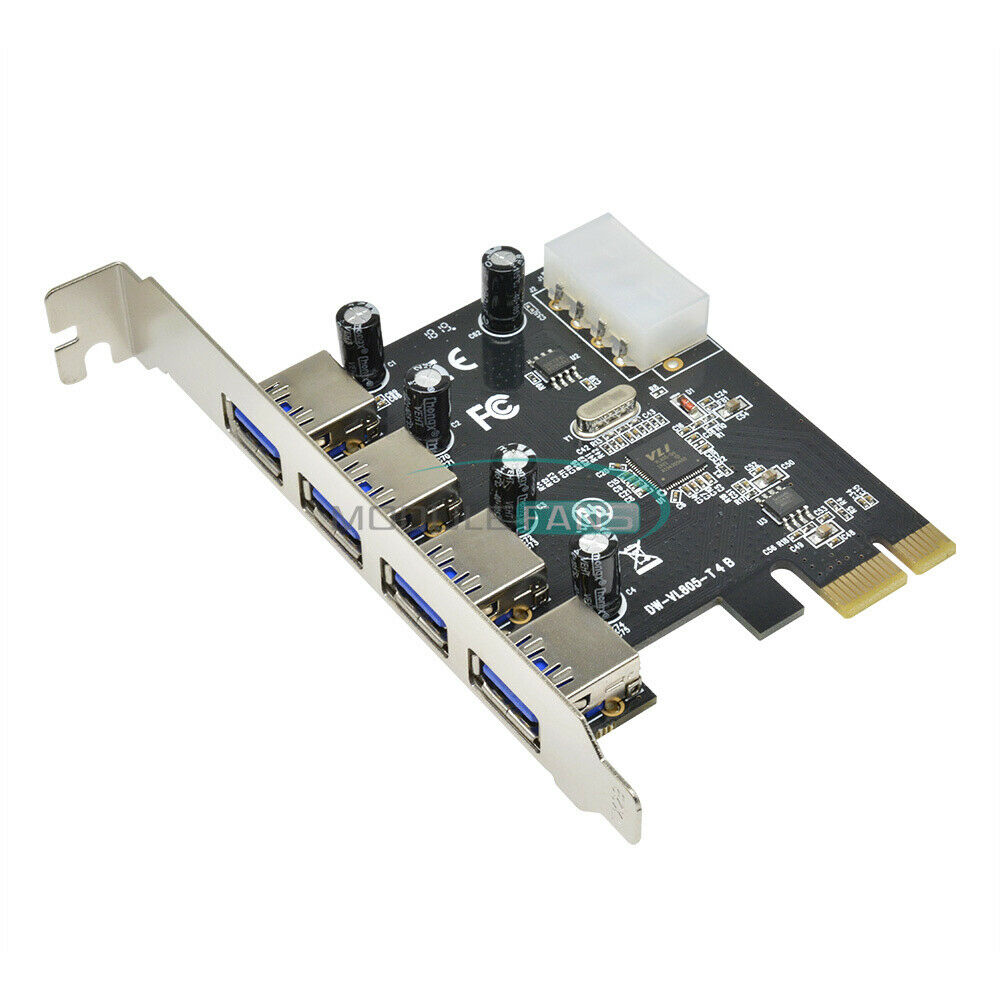 4 Port PCI-E to USB 3.0 HUB PCI Express Expansion Card Adapter 5 Gbps Speed Top