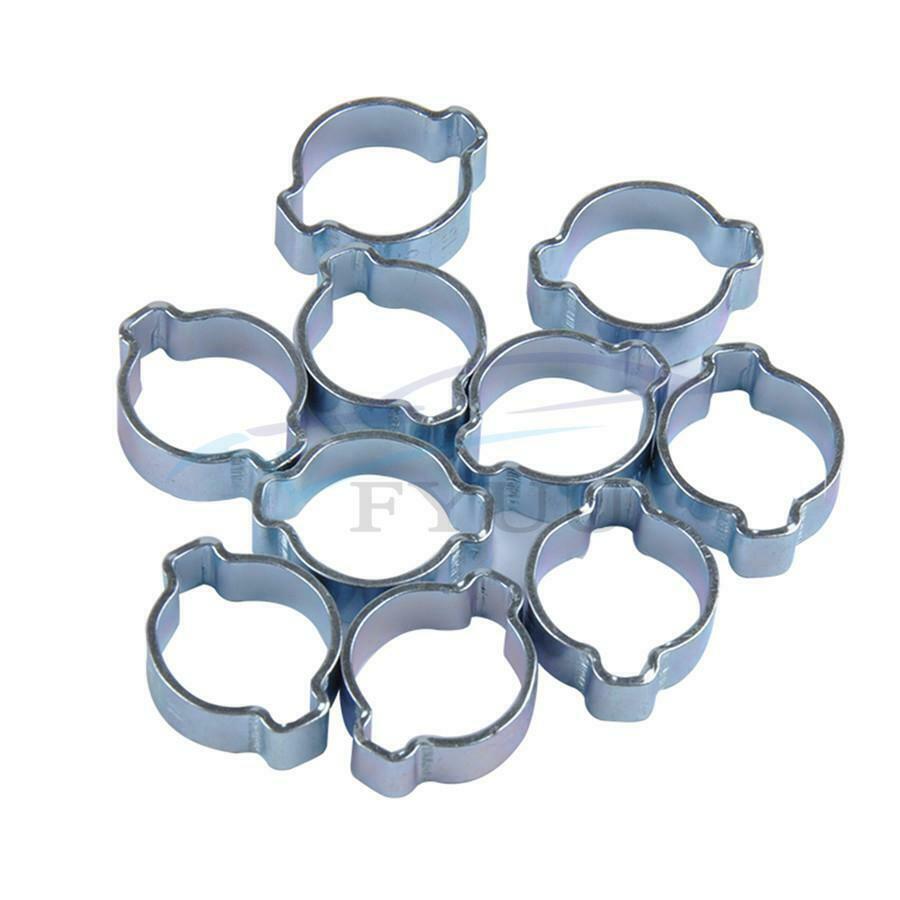 80X Double Ear Hose Clips Water Fuel Air Clamps for 5-18MM Zinc Plated Assortmen