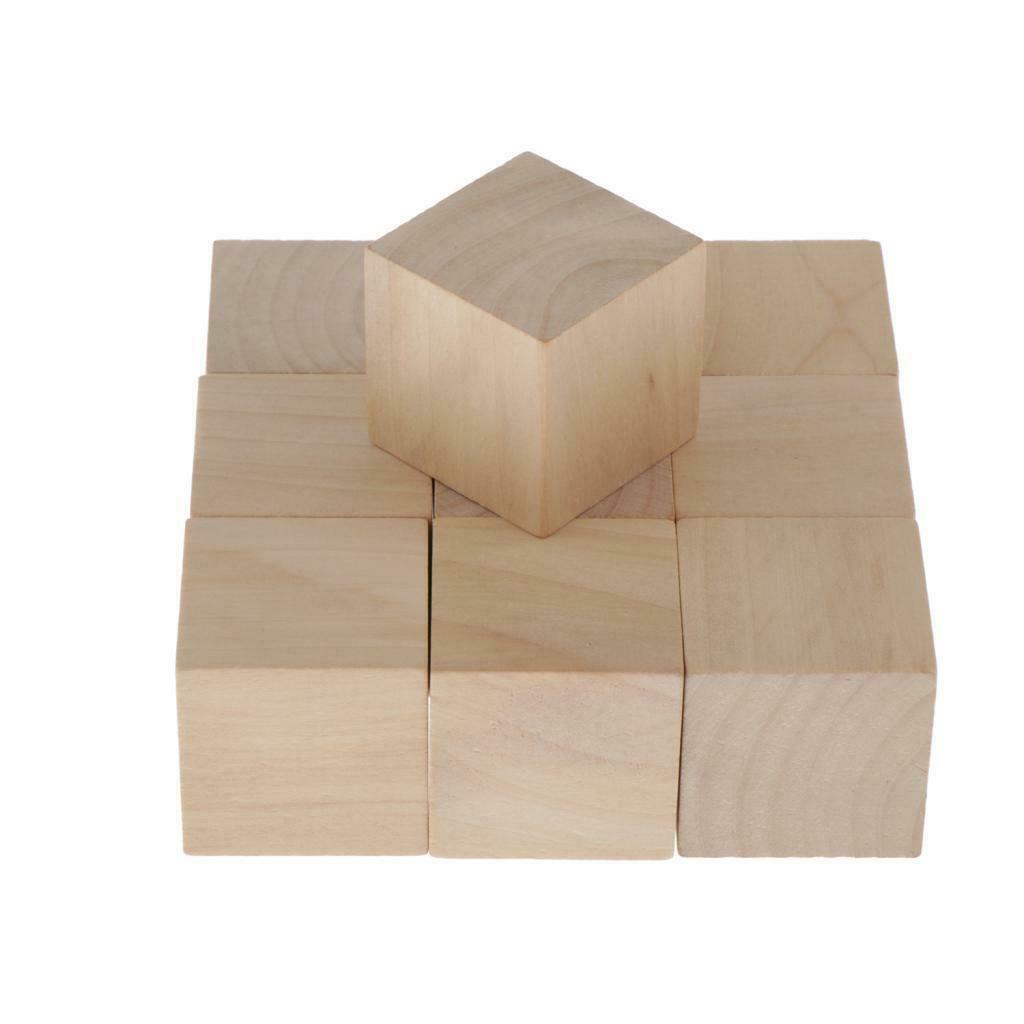 1.57Inch Wood Cubes Natural Craft Wood Blocks (40mm) - Blank Dice Set 10Pcs