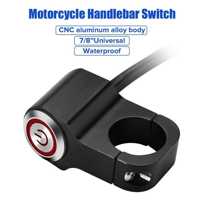 Motorcycle 7/8 inch 22Mm Handlebar Power Button Switch Headlight Hazard Brake I9