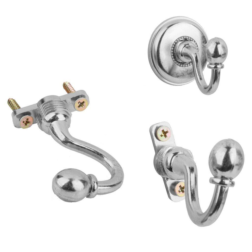 2pcs   Silvery   Window   Curtain   Drapery   Tiebacks   Door   Wall   Hooks