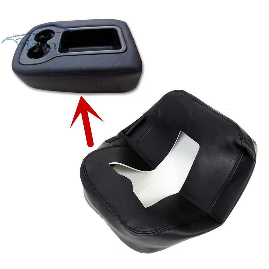 Black Leather Armrest Console Center Lid Cover For 07-13 Silverado Tahoe Sierra
