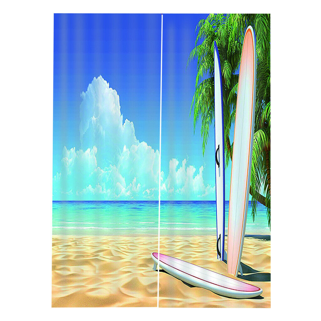 Seaside skateboard printing shade curtains for bedroom and Living Room M