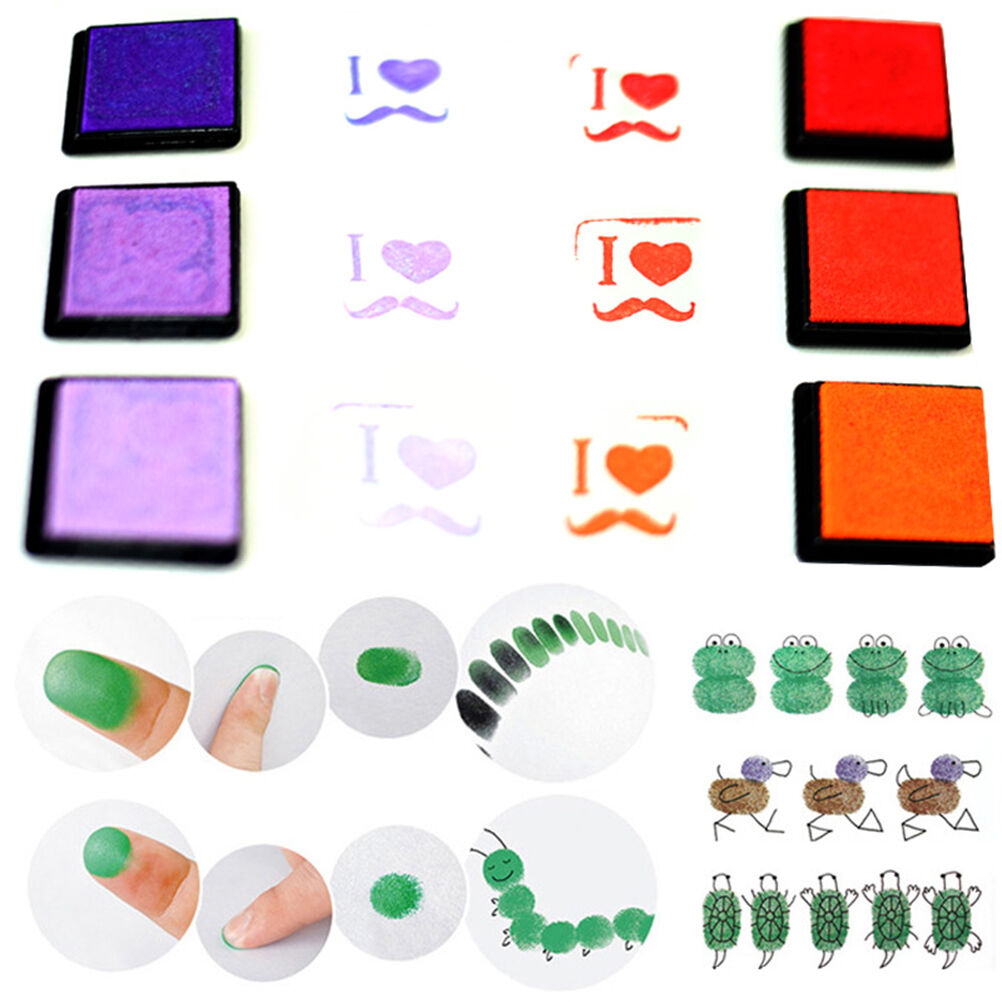 20x DIY Craft Candy Color Finger Print Ink Pad Kids Fashion  for Rubber Stamp BD