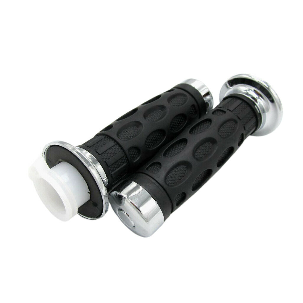 Rubber Race Motorcycle Handlebar Grip Black 7/8" 22mm Grips Pairs Rubber