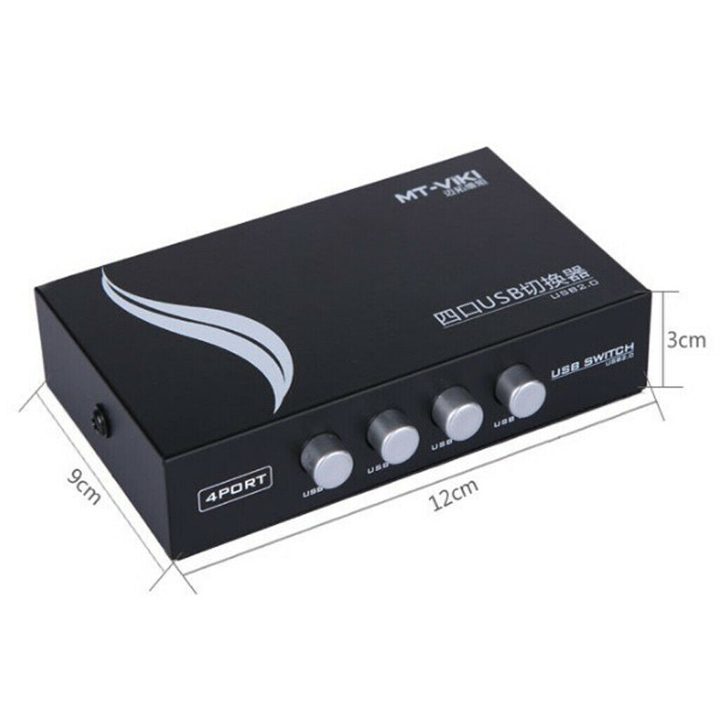 USB 2.0 Sharing Switch 4Port USB Peripheral Switcher Adapter Box Hubs   out
