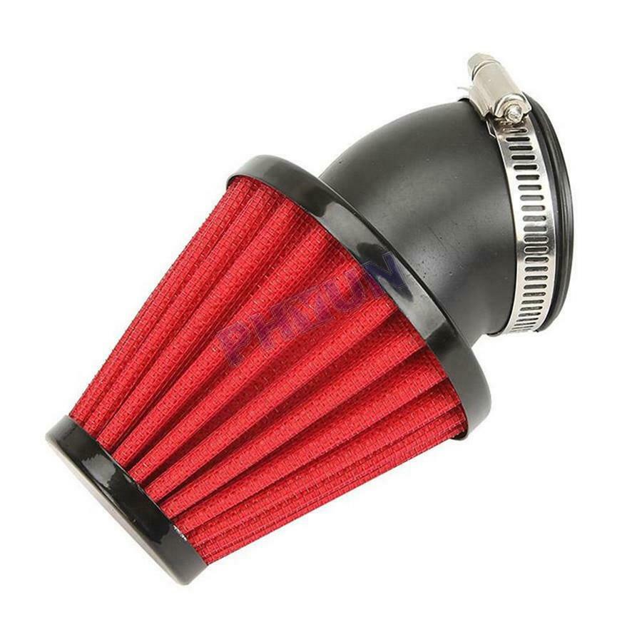 Motorcycle 48mm Red Air Filter Pod 45 Degree ID Scooter ATV Dirt Bike Universal
