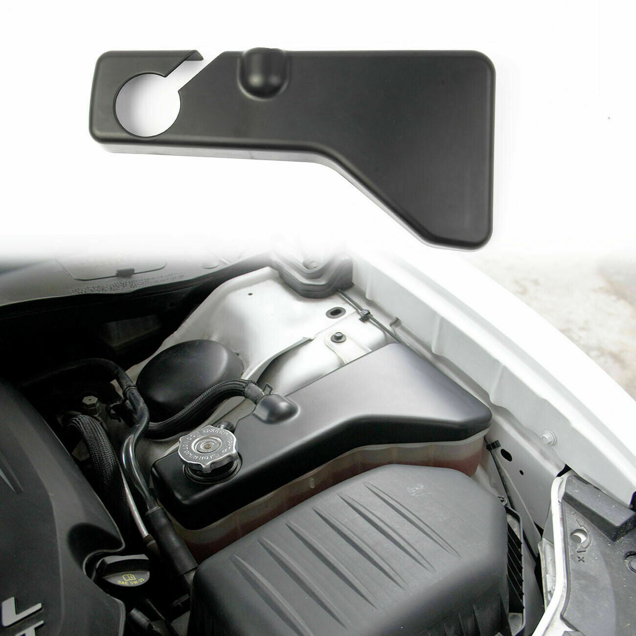 Black Matte Coolant Tank Cover Trim Fit For Dodge Challenger Charger 2016-2021