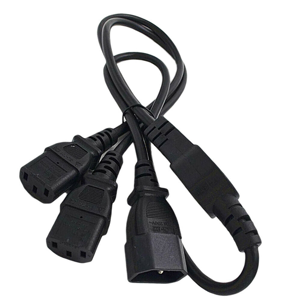 100cm 10A IEC 320 C14 to 2 C13 AC Power Supply Extension Cord for PC PDU UPS