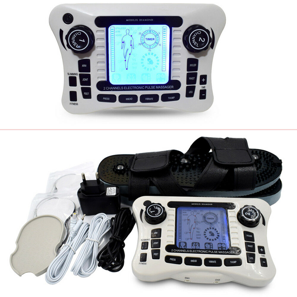 Dual channel output TENS EMS pain relief/Electrical nerve muscle stimu Massage