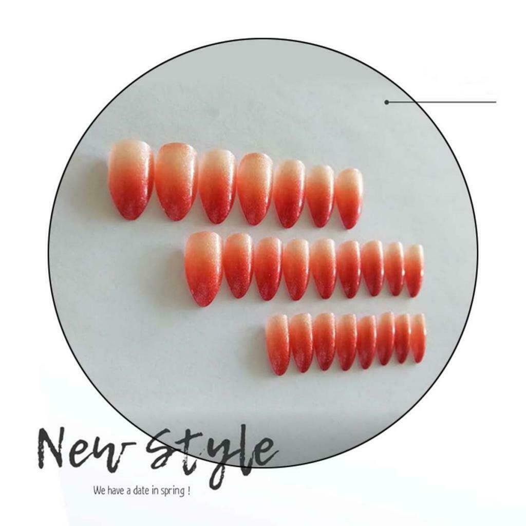 Plastic Oval Ballerina False Nails Full Cover Nail Tips for Summer Party