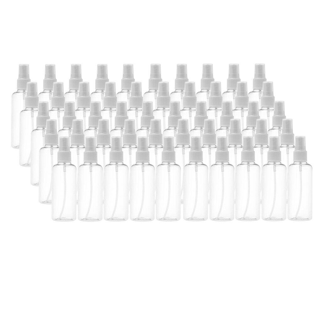 50Pcs 100ml Refillable Fine Mist Cosmetic Bottles Pump for Travel Smaple  Size