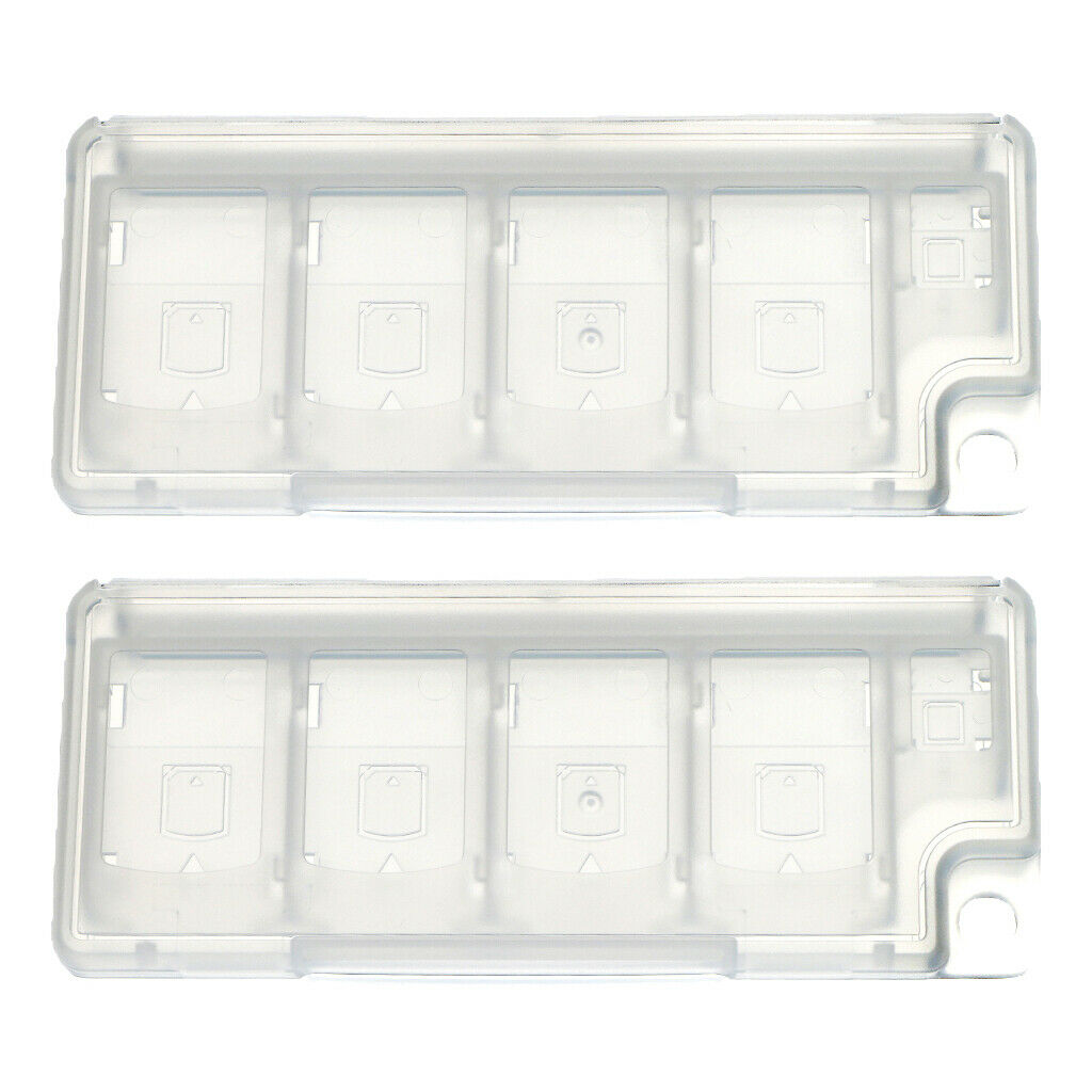 2 Pieces Plastic Game Card Organizer Storage Box for Nintendo Switch White