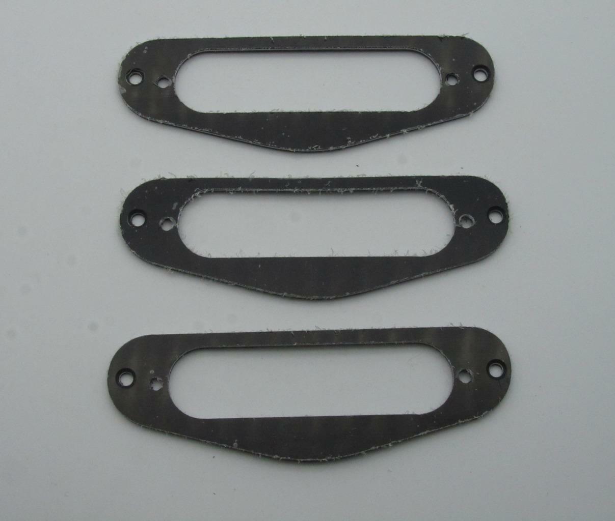 3x Black 3 Ply Guitar Single Coil Pickup Surround Ring for Strat ST Sized Pickup
