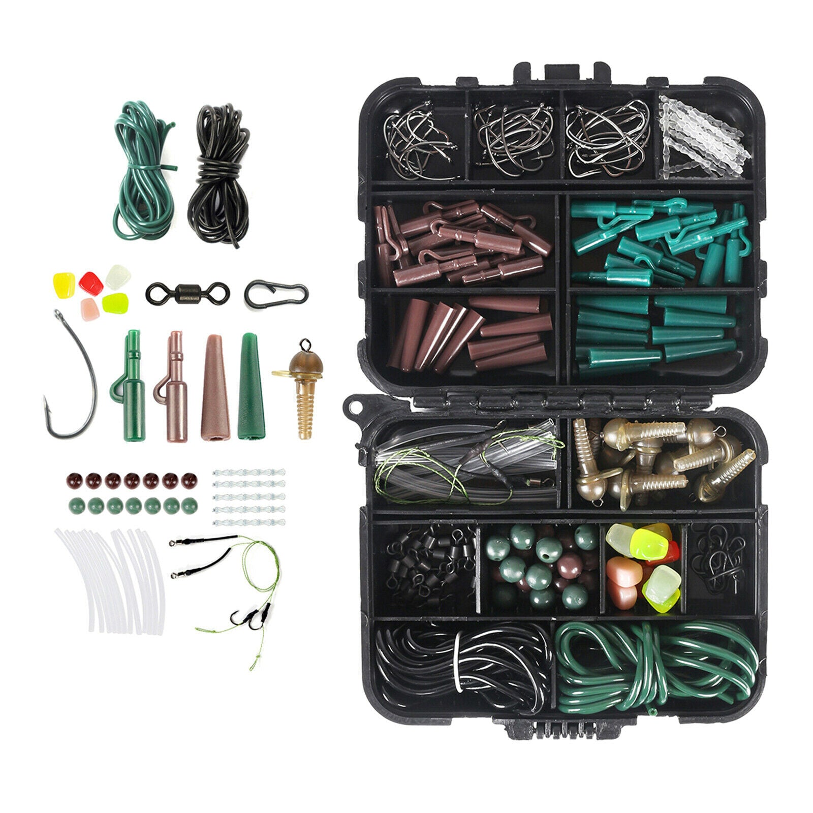 254pcs Hook Carp Fishing Terminal Tackle Rigs Fishing Gear and Equipment Set