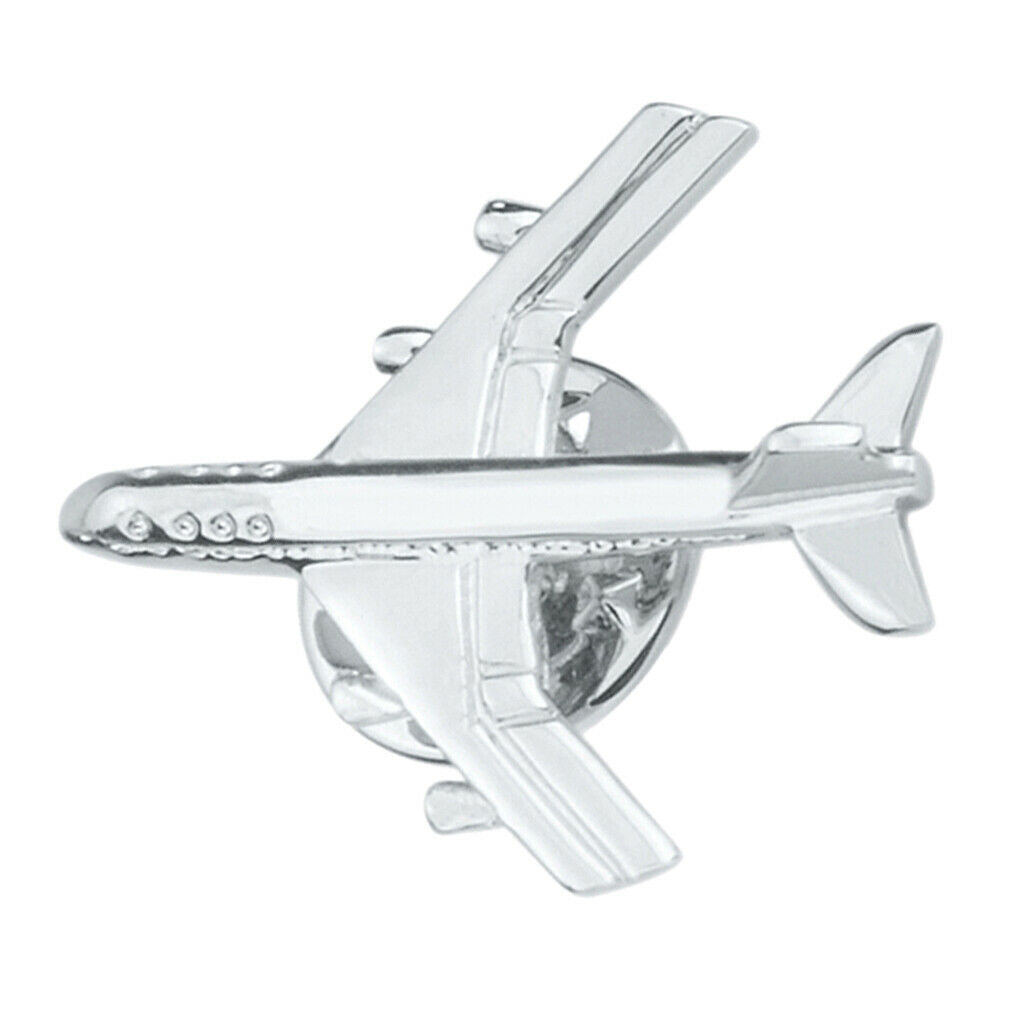 Mens Airplane Brooch Collar Pin Clip Corsage Elegant Wedding Plane Badge
