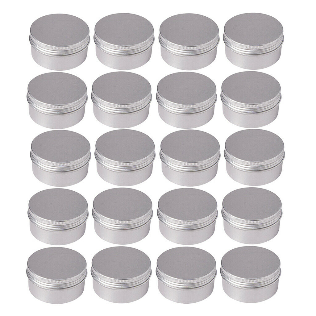 Aluminium Tin Jars, 20x 80ml Runde Aluminium Tin Cosmetic Container with Lid