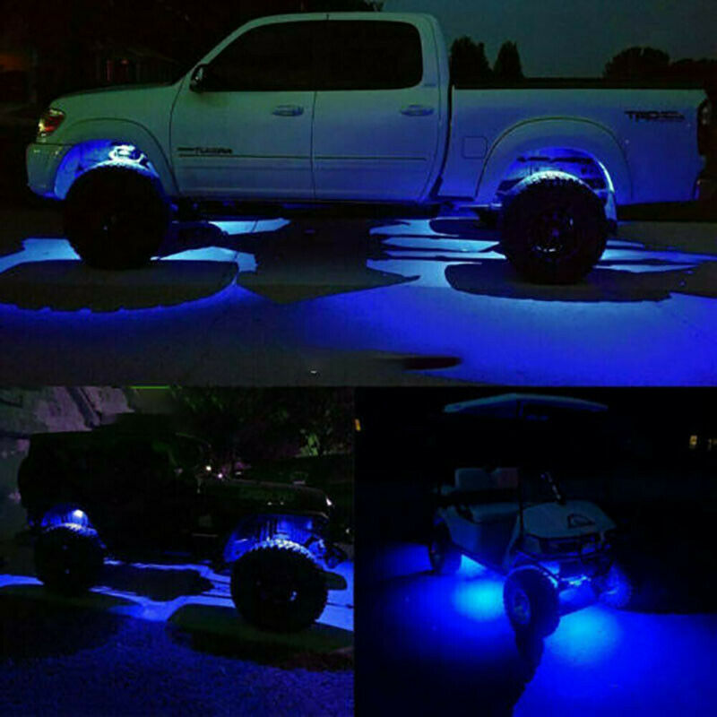 10x Blue LED Rock Lights Under Carriage Sand Rail Truck Trail Rig Lights