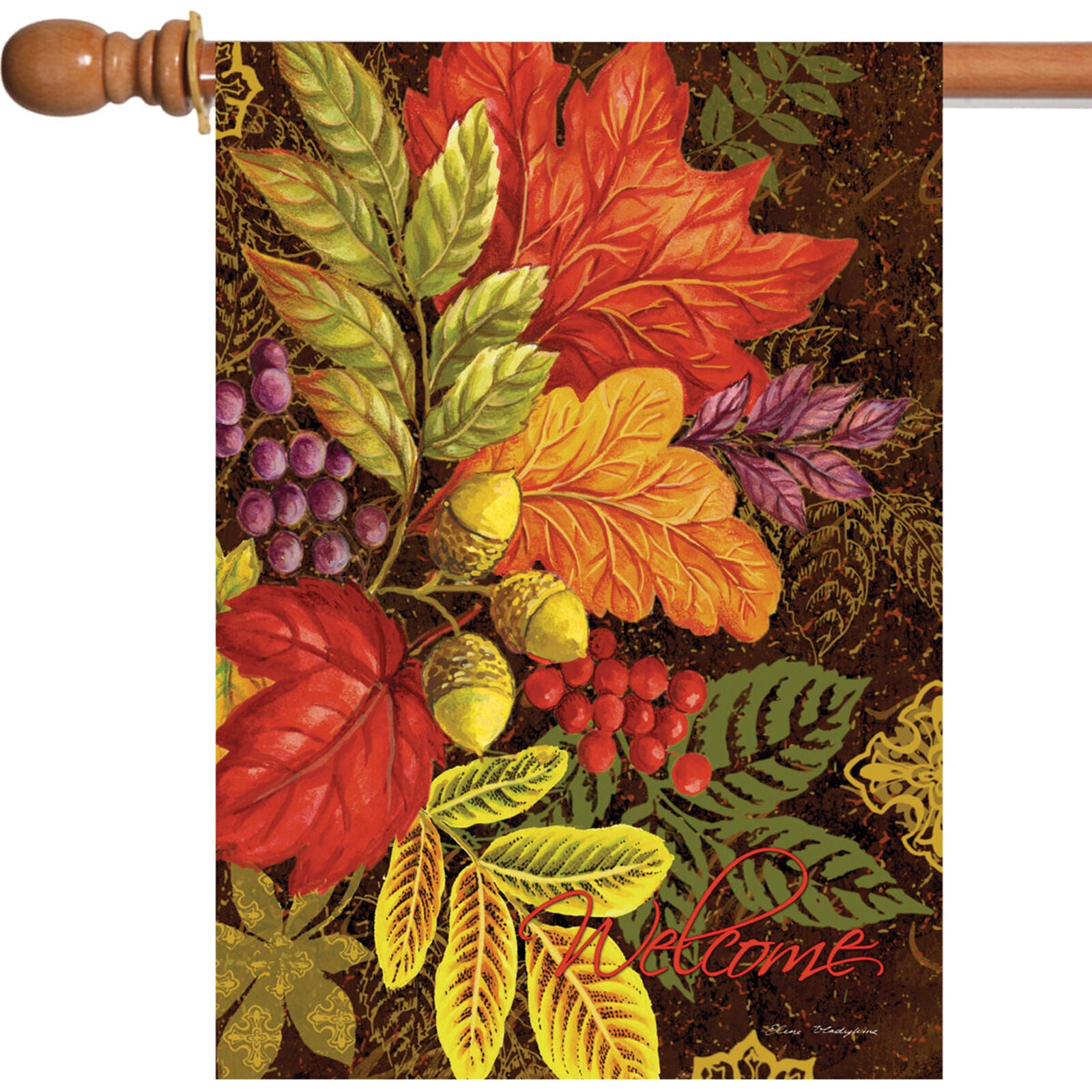 Toland Changing Colors 28 x 40 Colorful Welcome Fall Autumn Leaves House Flag