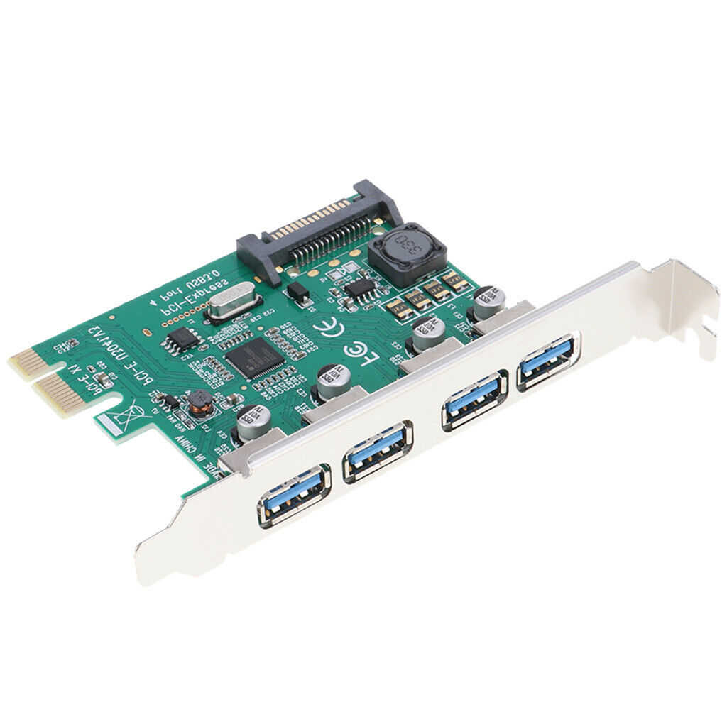 4-Port PCI-E To USB 3.0 HUB PCI  Expansion Card Adapter 5 Gbps Speed