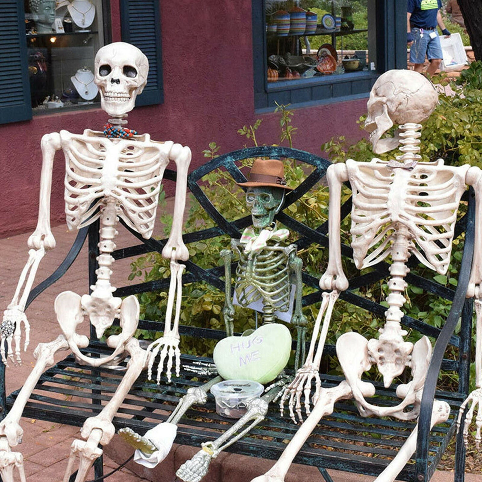 Plastic Jointed Human Skeleton Decoration Halloween Party Prop Decoration