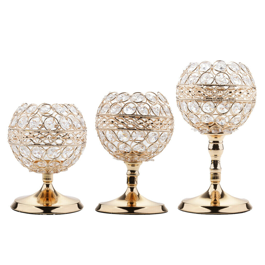 2pcs Globe Crystal Votive Tealight Candlestick For Wedding Centerpieces S