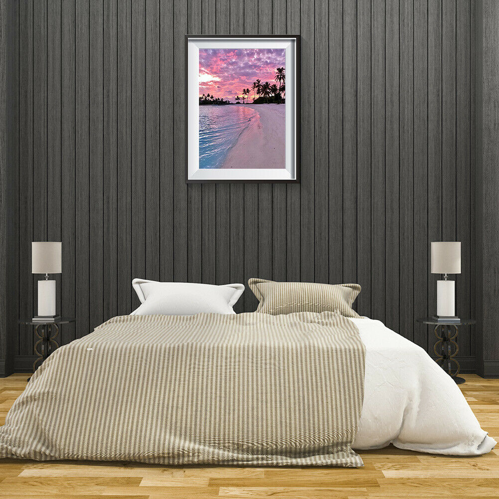 5D DIY Diamond Painting Seaside Sunset Glow Full Drill Landscape Picture @
