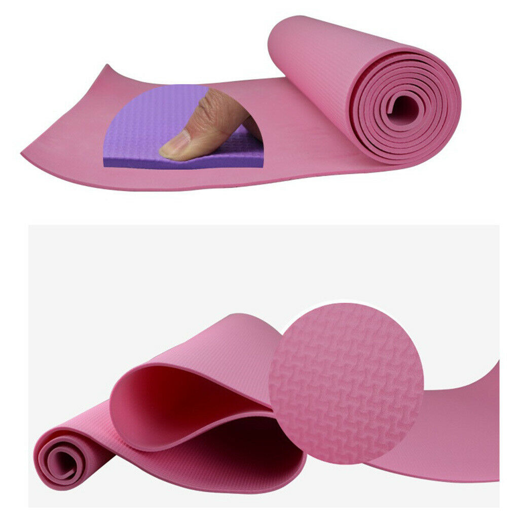 2x Non-Slip Thick Waterproof Yoga Mats Lightweight Cushion Pad for Pilates