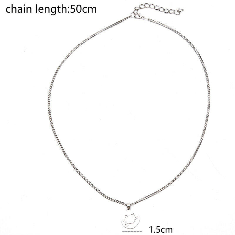 New Punk Chain Hip Hop Goth Style Necklace A Smile Face Pendant Jewel.l8