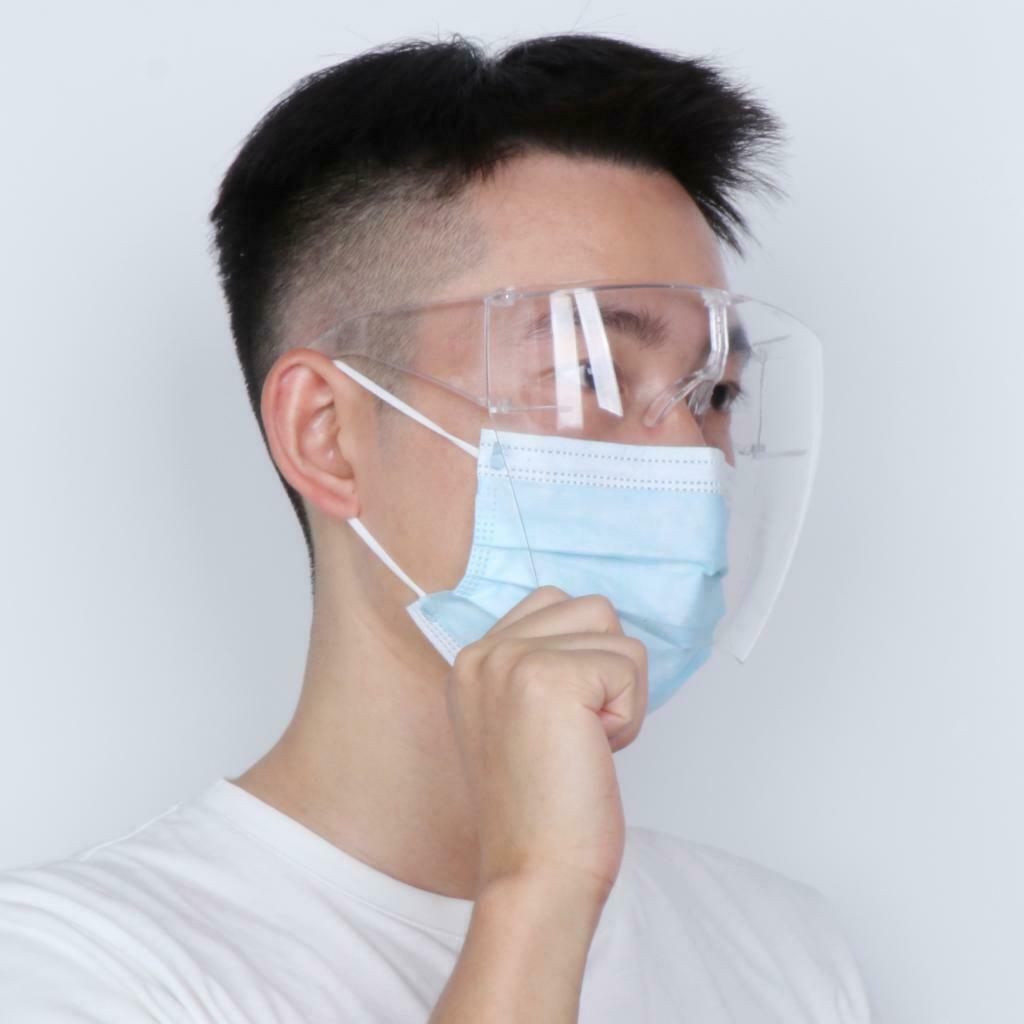 4Pcs Clear Safety Face Shield Goggles Transparent Face Cover Splash-proof