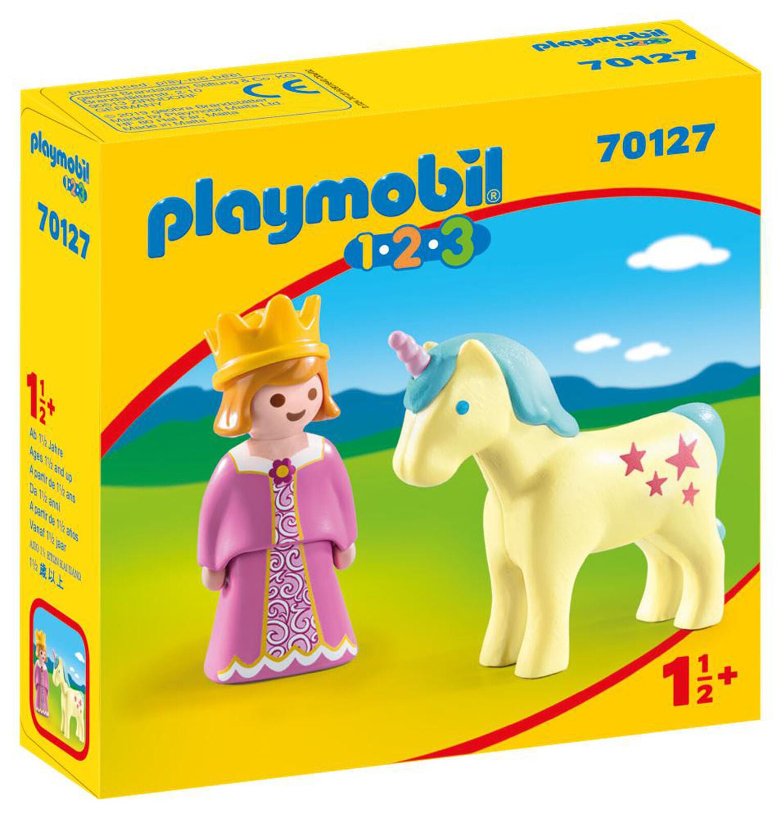 70127 Playmobil 1.2.3 Princess with Unicorn Suitable for ages 1.5 years and up.