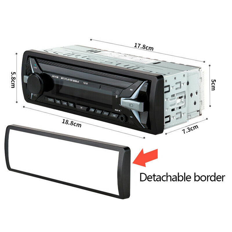 DC12V 1 Din 4-Channel Digital Bluetooth Audio USB/SD/MP3/WAV Radio Stereo Player