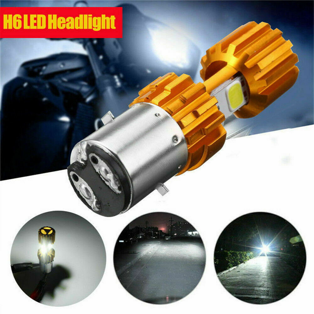 H6 BA20D DC12V LED COB Motorcycle Bike Hi/Lo Headlight Lamp Bulb 6000K 2000LM_US