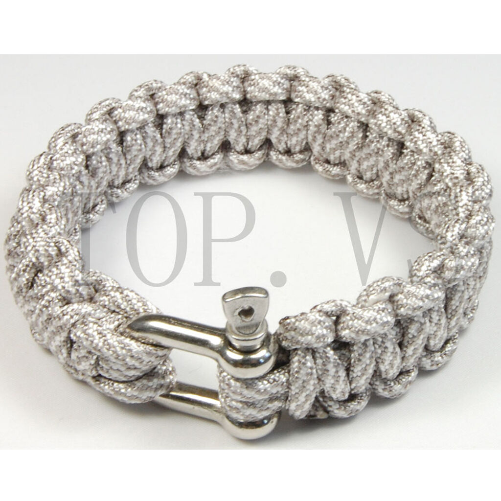 550 Paracord Military Camping Hiking Bracelet Parachute Cord Metal shackle #4_Sx