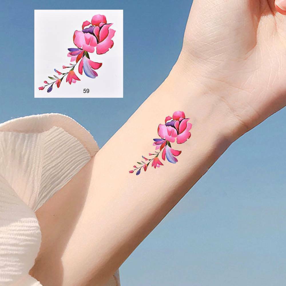 66Sheets Flower Butterfly Temporary Tattoo Body Arm Leg Art Waterproof Stickers