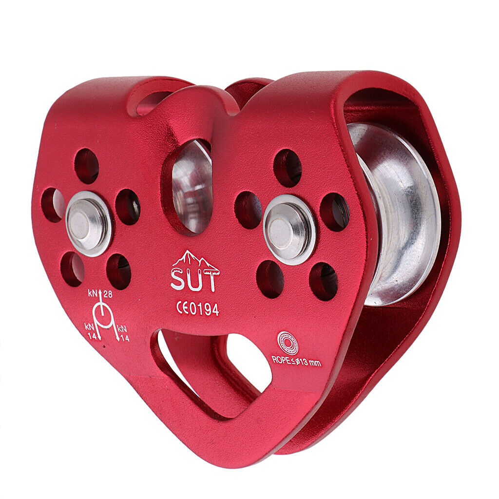 Aluminium   Alloy  Double Pulley Rock Climbing Arborist Gear