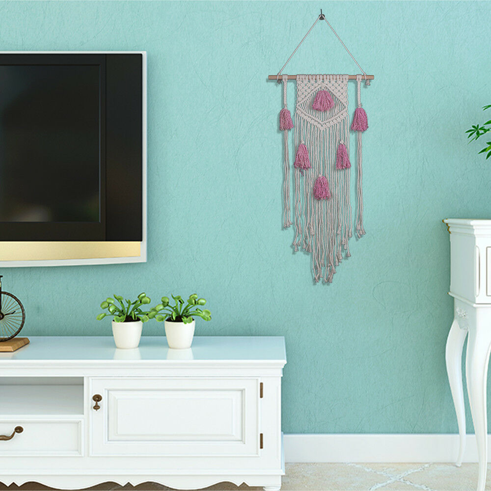 Pink Handmade Macrame Wall Hanging- Woven Wall Art- Macrame Tapestry-Boho Wall D