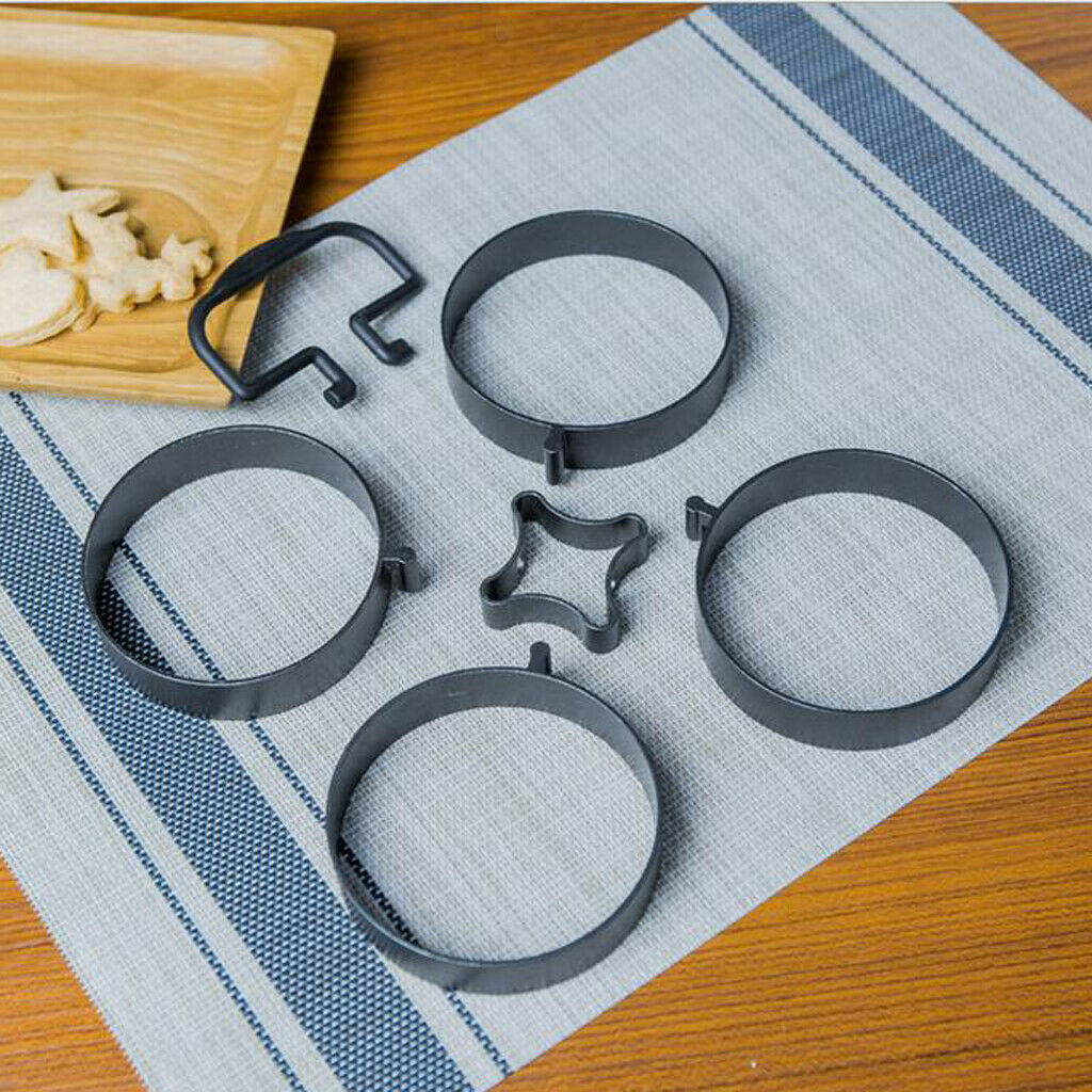 Kitchen Tool Non Stick Egg   Fry Pan Pancake Egg Circle Round Moulds Black