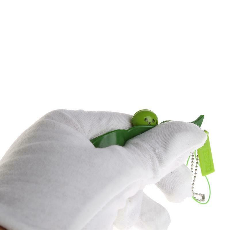 Squeeze-a-Bean Soybean Fidget Vent Toys Stress Relieving Keychain Keyring Gift
