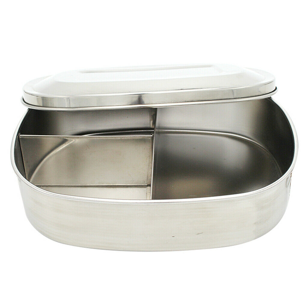 Stainless Steel School Lunch Box School Tiffin Picnic Food Container 3 Grid