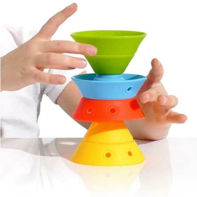 Soft Stacking Nesting & Block Convertible Cone Building Tower Squeeze Toys
