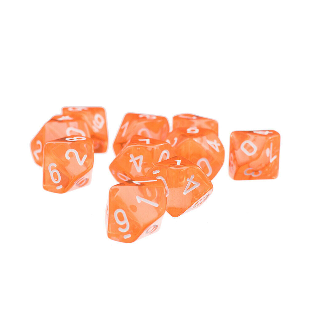 60 Packs Multi Sided Dice 10-Die for Board Game TRPG Roleplaying Casino Fun