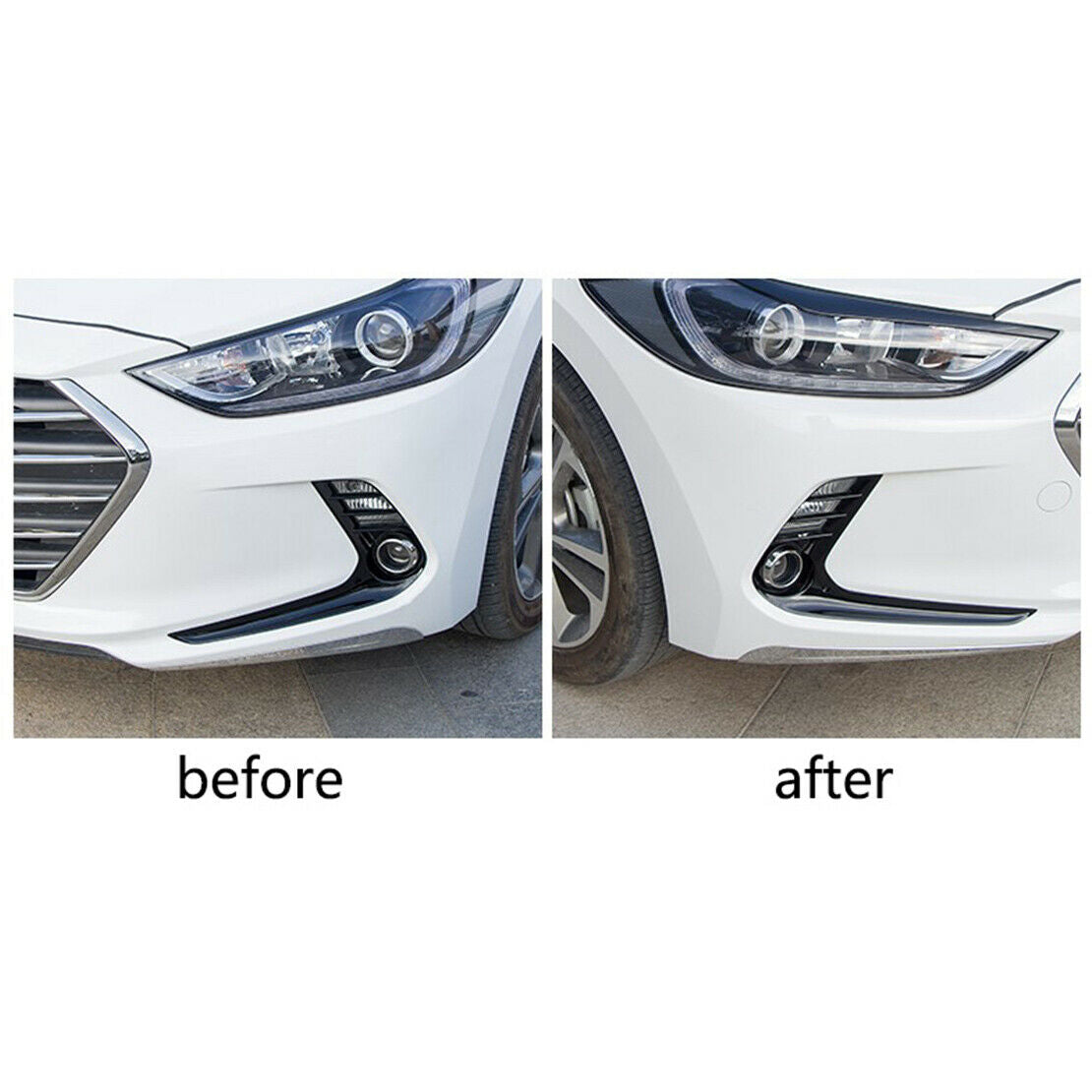 Front Glossy Headlight Eyelids Cover Trim fit for Hyundai Elantra 2017-2018 New